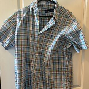 Ralph Lauren Blue and Green Casual Button Down Shirt